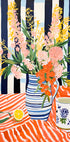 Summer Flowers, Striped Vase, Lemon Still Life Poster - Posterbox.dk