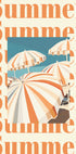 Summer Umbrellas Print, Striped Parasols Art, Coastal Beach Scene Poster - Posterbox.dk