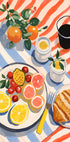 Sunny Breakfast, citrus and croissant art Poster - Posterbox.dk