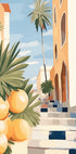 Sunny Citrus Street, Mediterranean Village Steps Poster - Posterbox.dk