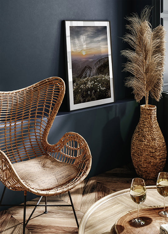 Sunrise Over Mountain Wildflowers Poster - Posterbox.dk