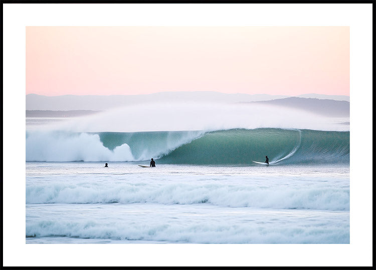 Sunset Barrel Surf, Coastal Calm Wall Art Poster - Posterbox.dk