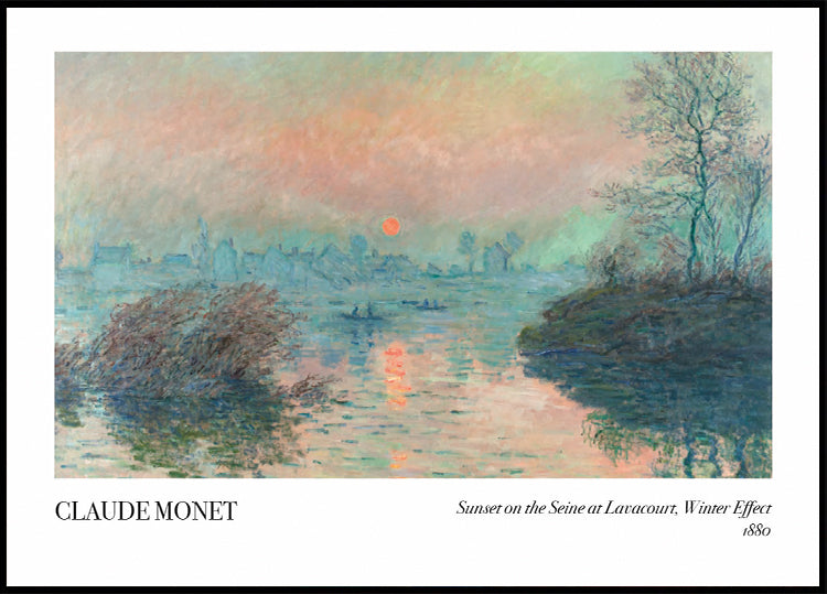 Sunset on the Seine at Lavacourt, Winter Effect Poster - Posterbox.dk