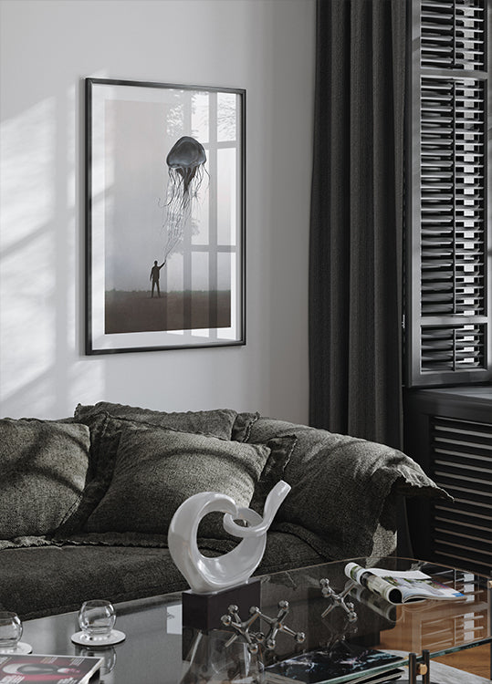 Surreal Jellyfish Balloon Poster - Posterbox.dk