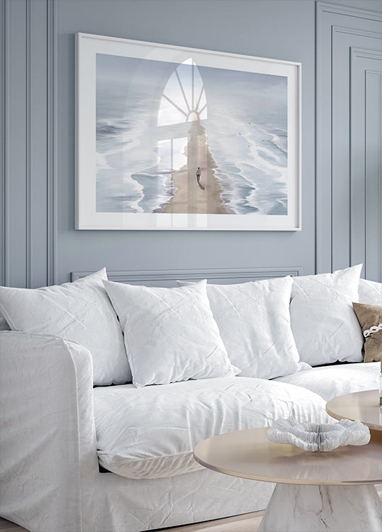 Surreal Path Between Seas Poster - Posterbox.dk