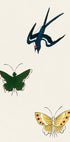 Swallow and Butterflies Print, Taguchi Tomoki Japanese Art Poster - Posterbox.dk