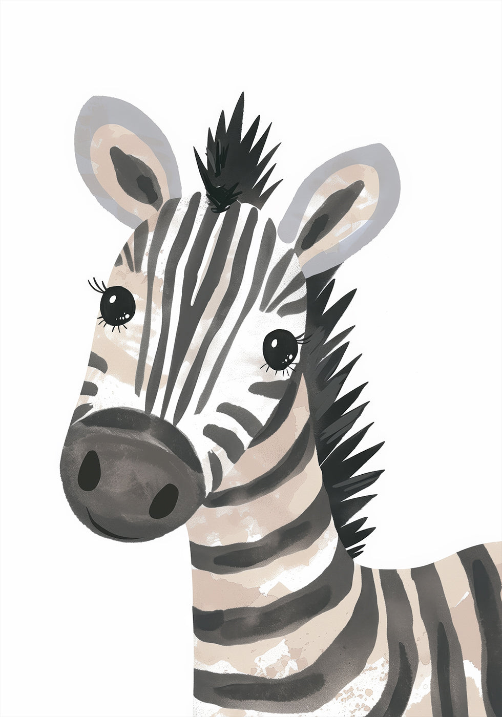 Sweet Zebra With Lashes Poster - Posterbox.dk