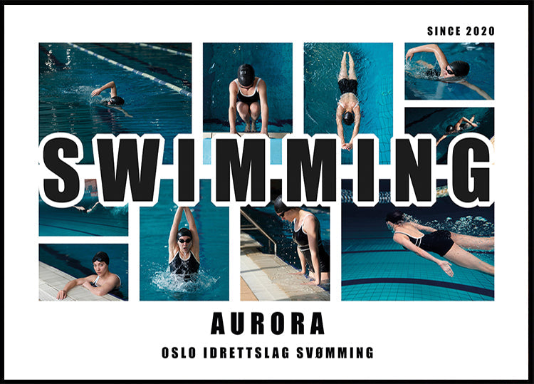 Swimming Photo Collage Personal Poster - Posterbox