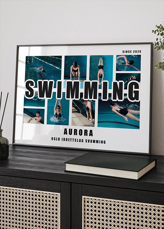 Swimming Photo Collage Personal Poster - Posterbox