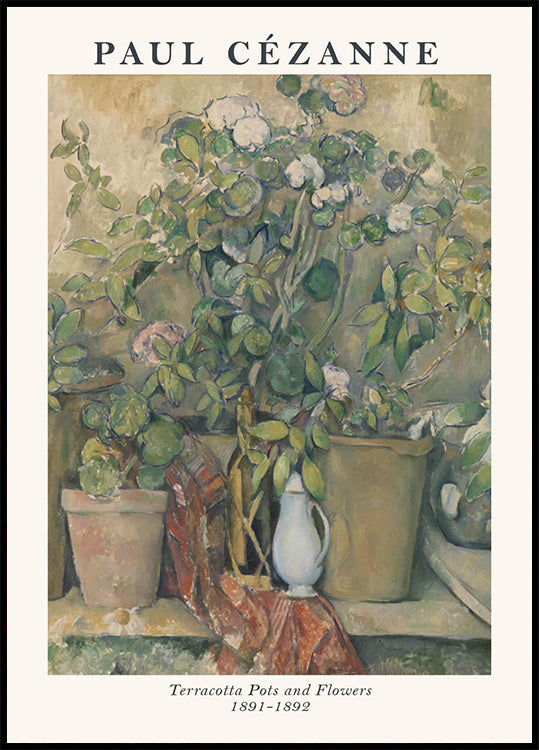 Terracotta Pots and Flowers, Cézanne Still Life Poster - Posterbox.dk