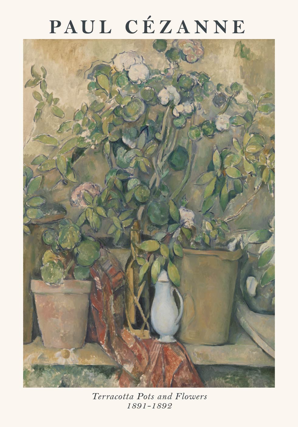 Terracotta Pots and Flowers, Cézanne Still Life Poster - Posterbox.dk