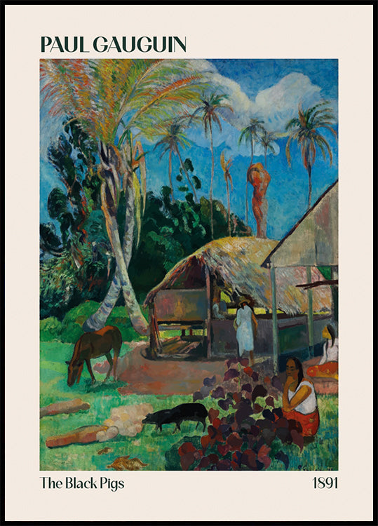 The Black Pigs, Paul Gauguin 1891 Poster - Posterbox.dk