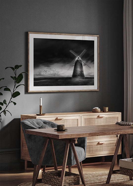 The Dark Mill in B&W Poster - Posterbox.dk