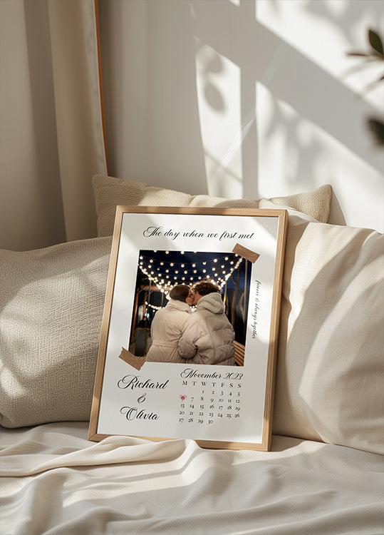 The Day We First Met Personalized Calendar Poster - Posterbox.dk