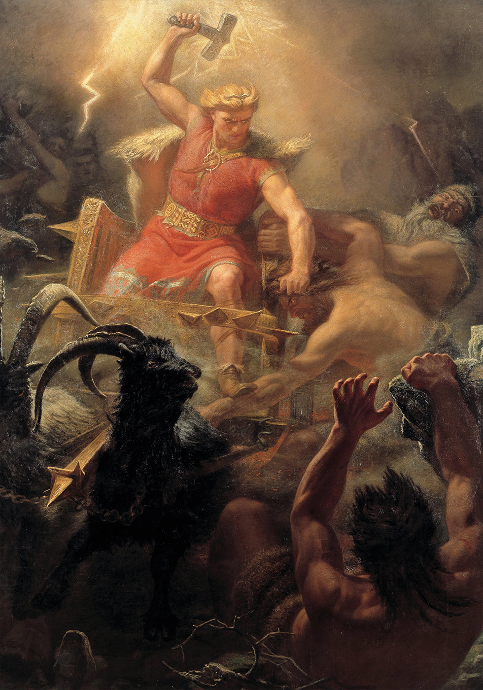 Thor's Fight with the Giants by Mårten Eskil Winge Poster - Posterbox.dk