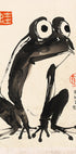 Thoughtful Frog, Japanese Sumi-e Illustration Poster - Posterbox.dk