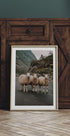 Three Sheep in Mountain Landscape Poster - Posterbox.dk