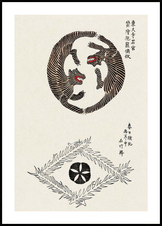 Tigers Print, Taguchi Tomoki Japanese Art Poster - Posterbox.dk