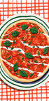 Tomato & Basil Pizza, Italian Food Art Poster - Posterbox.dk