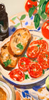 Tomatoes and Toast, Mediterranean kitchen Poster - Posterbox.dk