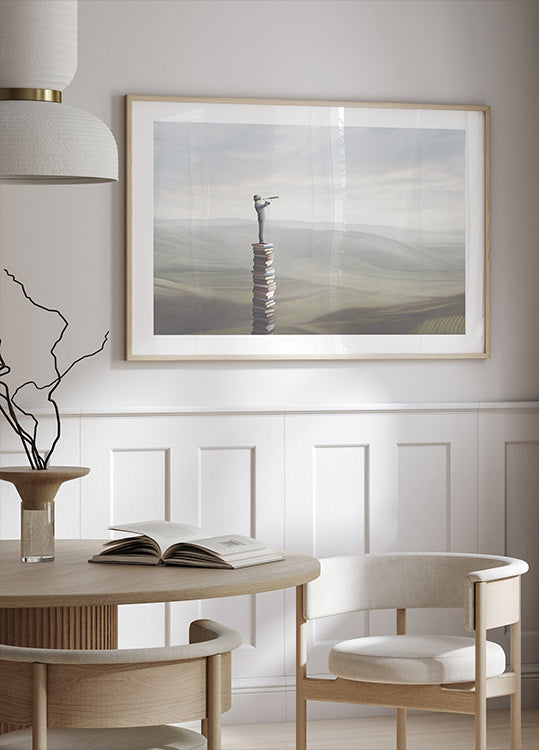 Tower of Books Poster - Posterbox.dk