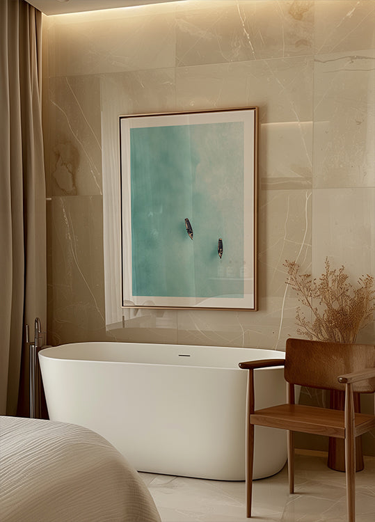 Tranquil Boats Ocean Aerial Poster - Posterbox.dk