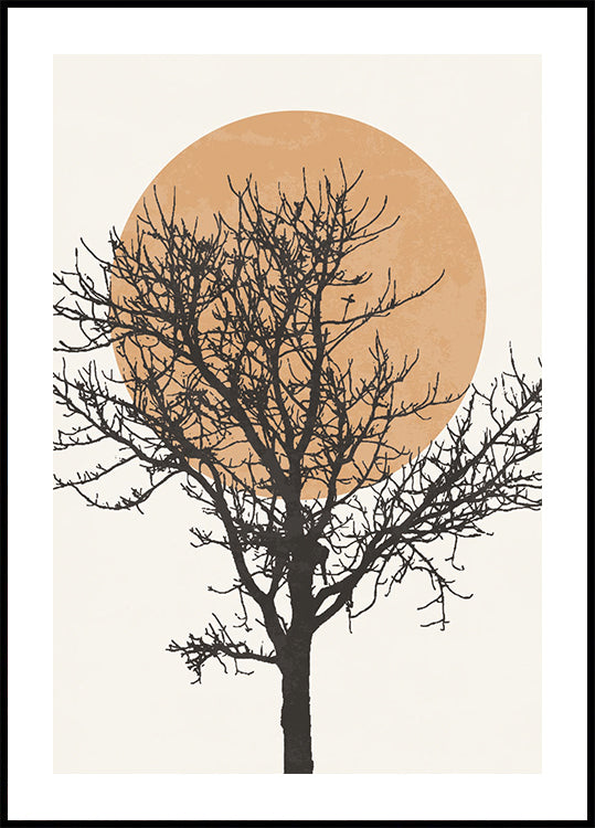 Tree Silhouette and Sun Poster - Posterbox.dk
