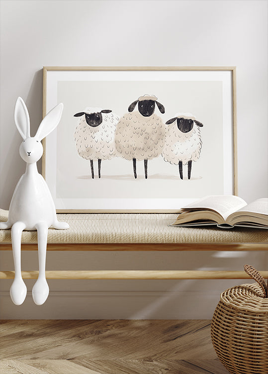 Trio Of Sheep Poster - Posterbox.dk