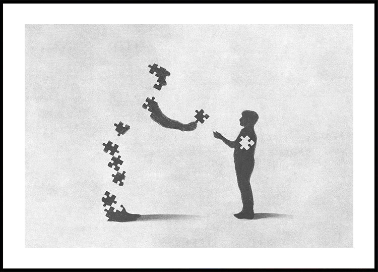 True Sacrifice, Puzzle Piece Silhouette Poster - Posterbox.dk