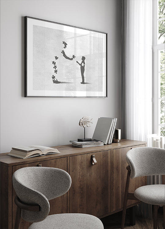 True Sacrifice, Puzzle Piece Silhouette Poster - Posterbox.dk