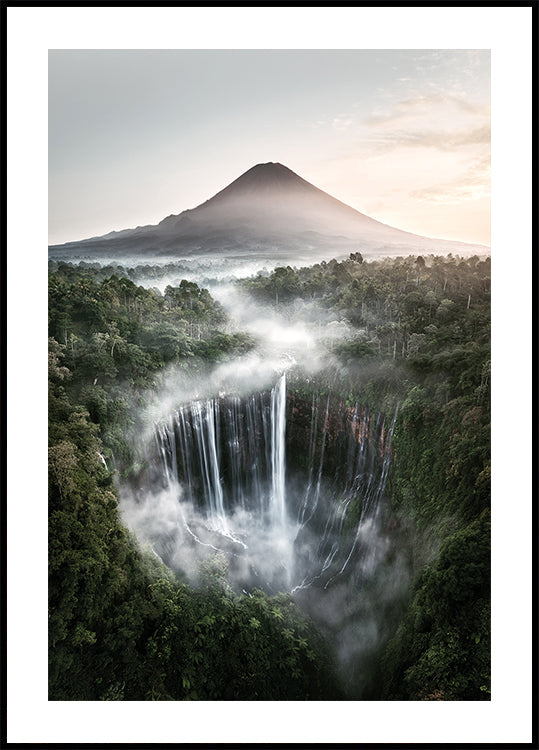 Tumpak Sewu Waterfalls and Mount Semeru Poster - Posterbox.dk