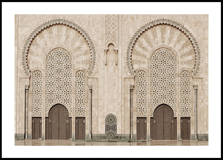 Twin Doors of Hassan II Mosque, Casablanca Poster - Posterbox.dk