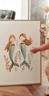 Twin Mermaids, underwater girls Poster - Posterbox.dk