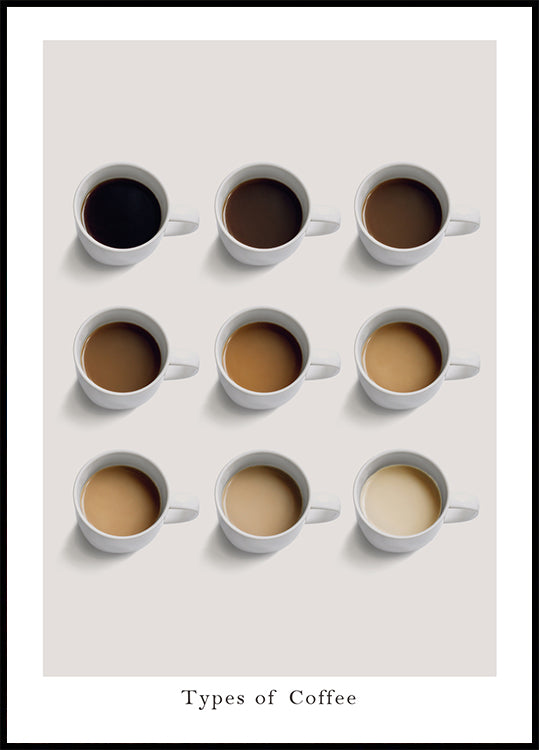 Types of Coffee Poster - Posterbox.dk
