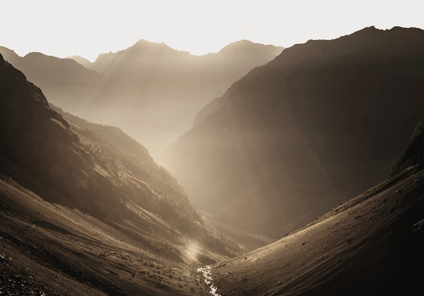 Valley of Calm at Sunrise Poster - Posterbox.dk