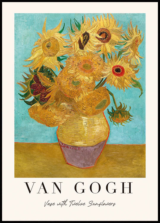 Vase with Twelve Sunflowers Poster - Posterbox.dk