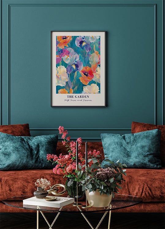 Vibrant Floral Garden Poster - Posterbox.dk