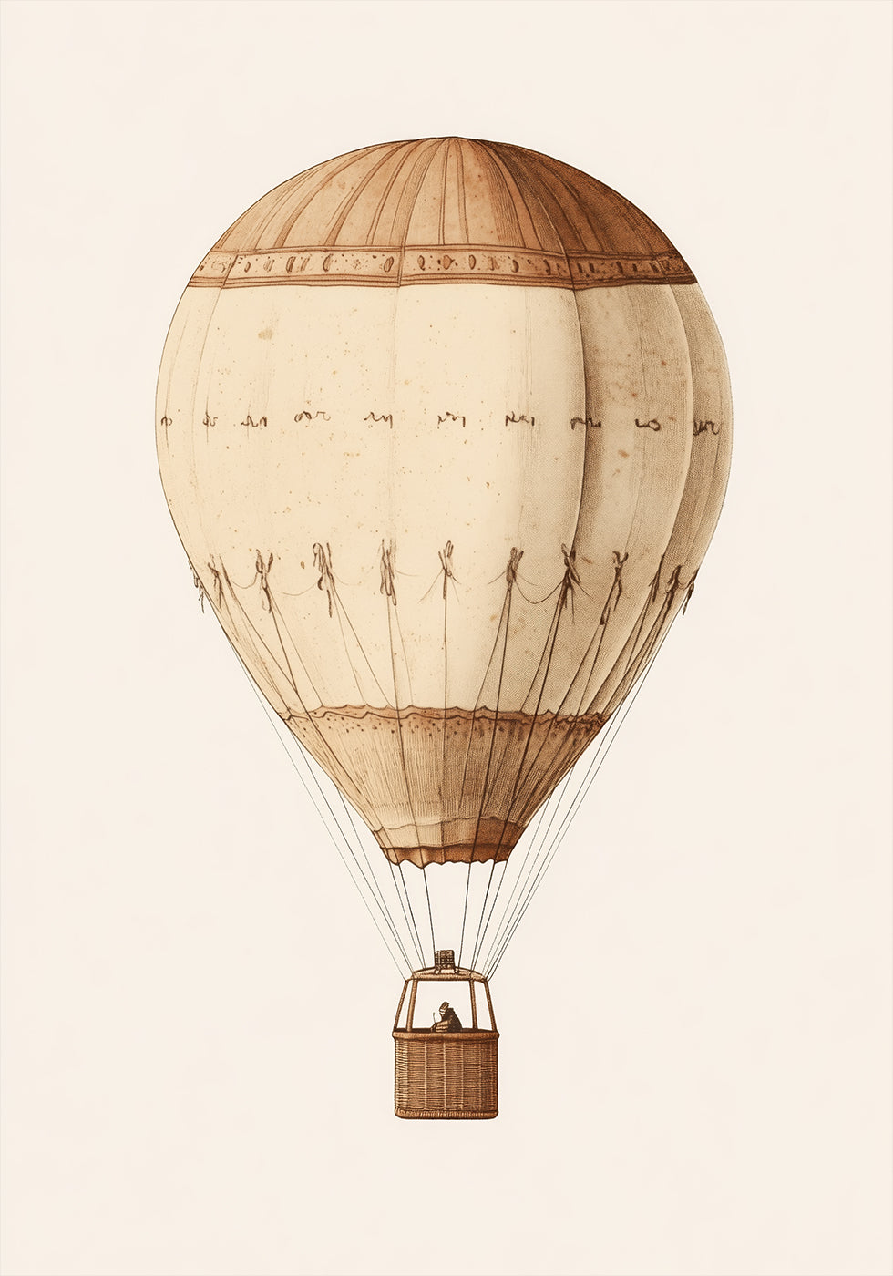 Vintage Air Balloon, Sepia Travel Adventure Poster - Posterbox.dk