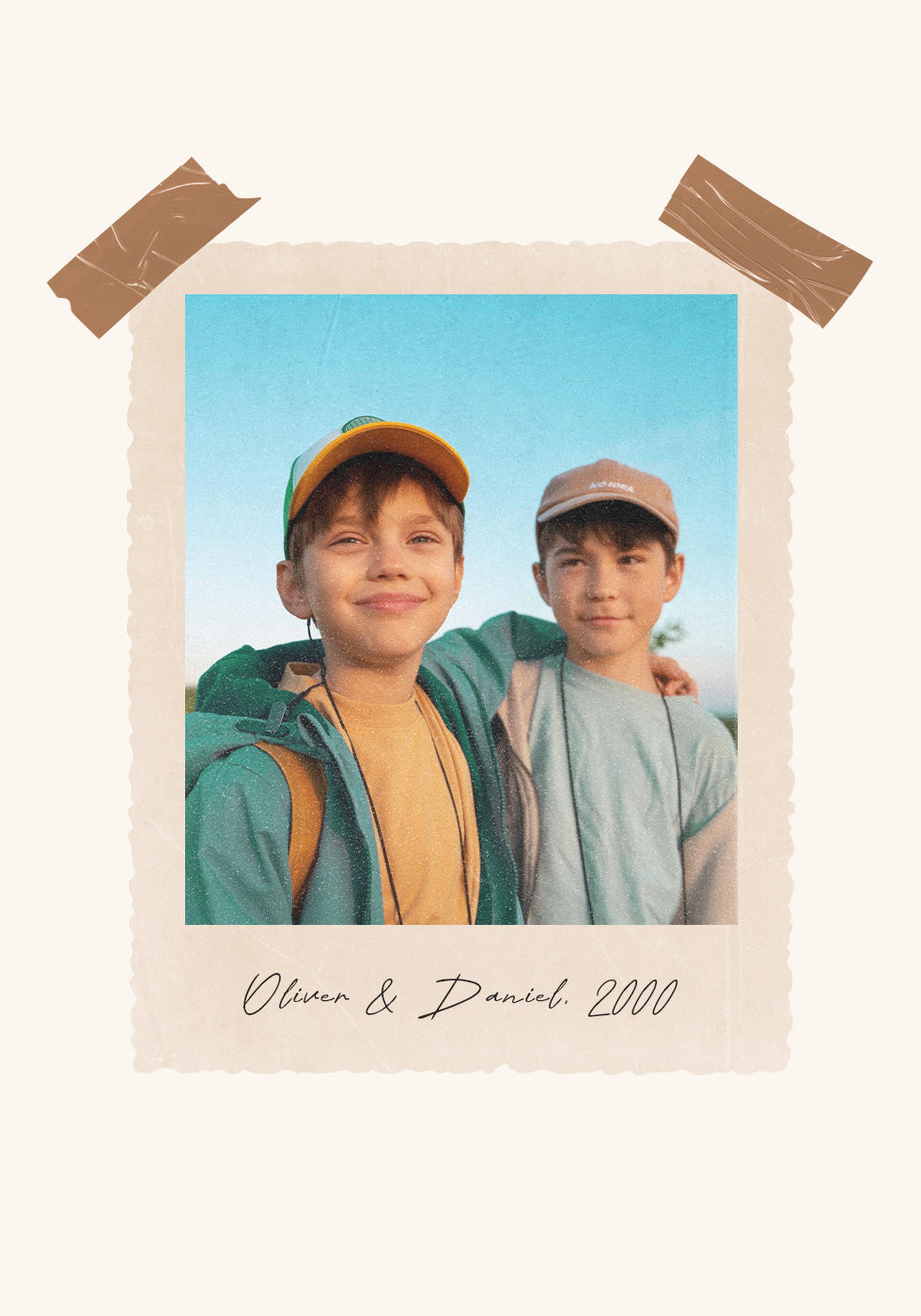 Vintage Childhood, Personalized Sibling Memory Print Poster - Posterbox.dk