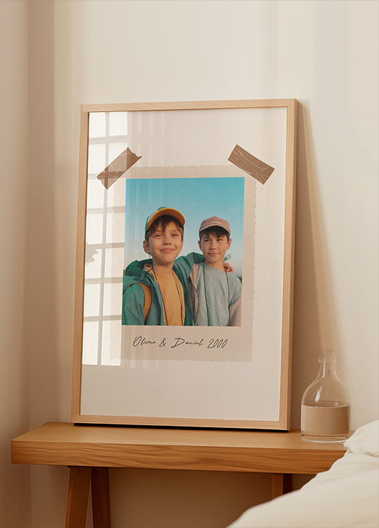 Vintage Childhood, Personalized Sibling Memory Print Poster - Posterbox.dk