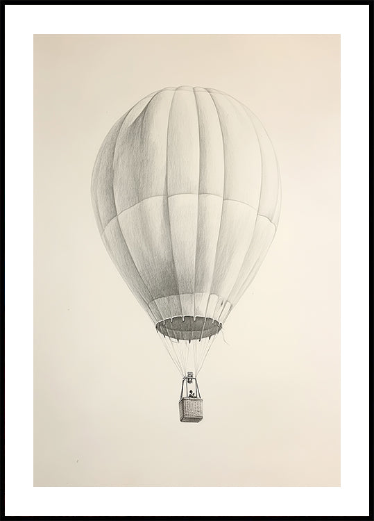 Vintage Hot Air Balloon Sketch Poster - Posterbox.dk