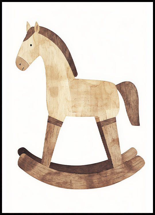 Vintage Wooden Rocking Horse Poster - Posterbox.dk