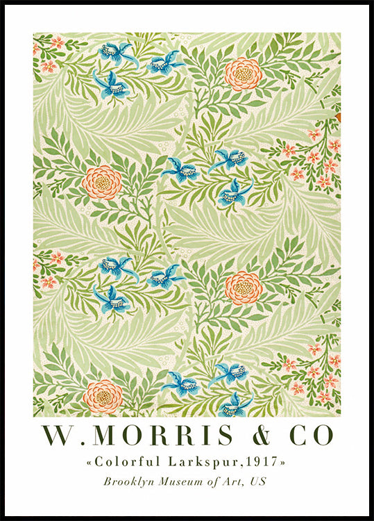 W. Morris & Co - Colorful Larkspur Poster - Posterbox.dk