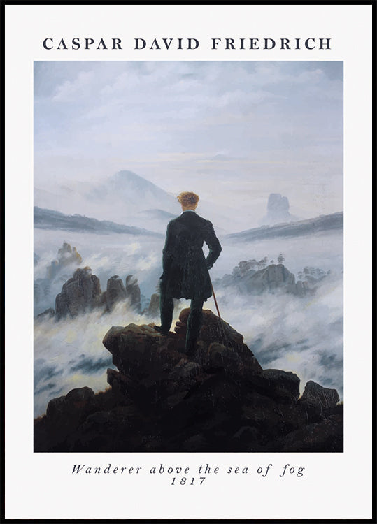 Wanderer Above the Sea of ​​Fog Caspar David Friedrich, 1817 Poster - Posterbox.dk