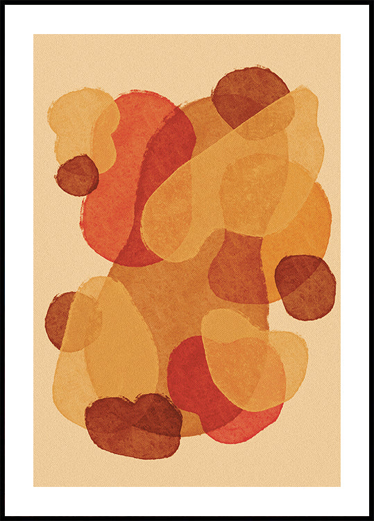 Warm Abstract Shapes Poster - Posterbox.dk