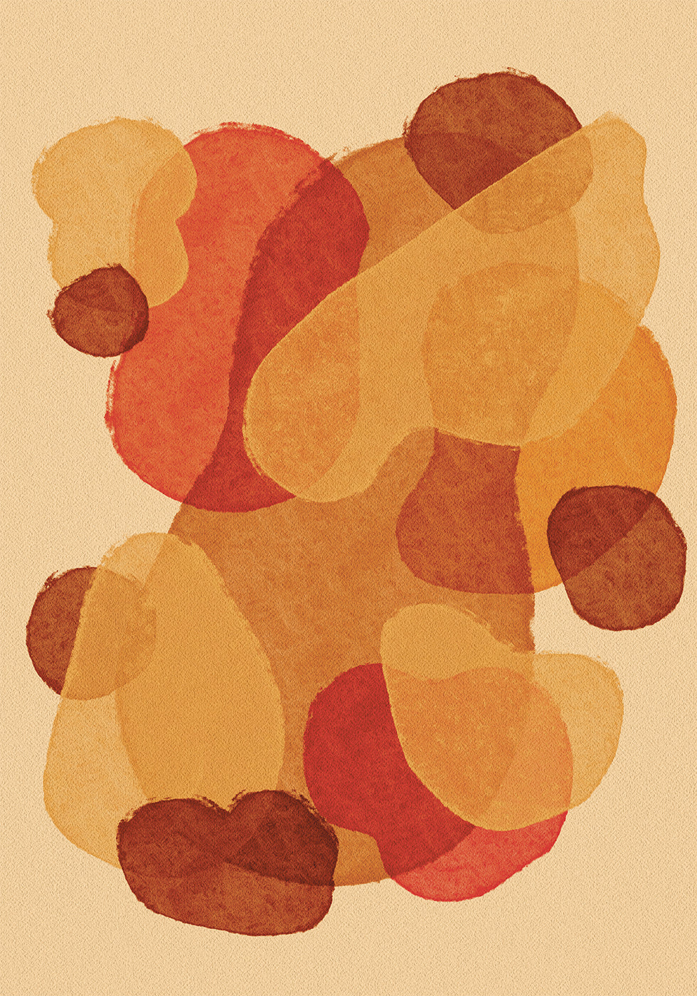 Warm Abstract Shapes Poster - Posterbox.dk