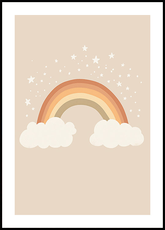 Warm Rainbow And Stars Poster - Posterbox.dk