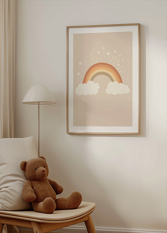 Warm Rainbow And Stars Poster - Posterbox.dk