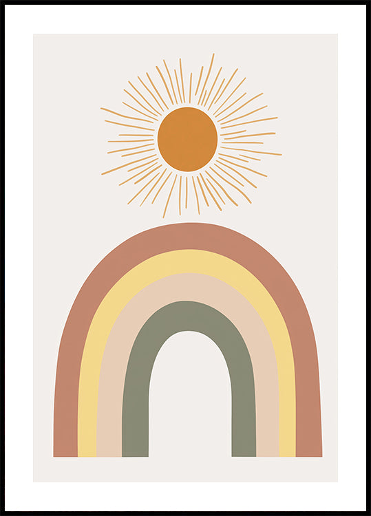 Warm Rainbow and Sunbeam Poster - Posterbox.dk