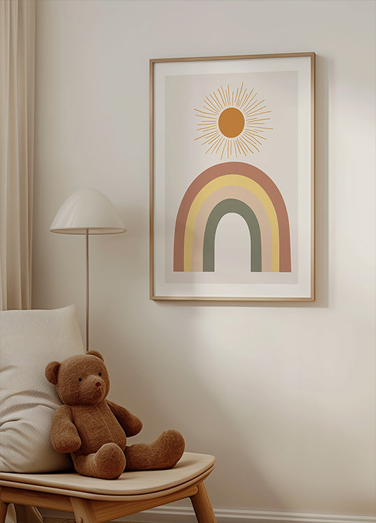 Warm Rainbow and Sunbeam Poster - Posterbox.dk